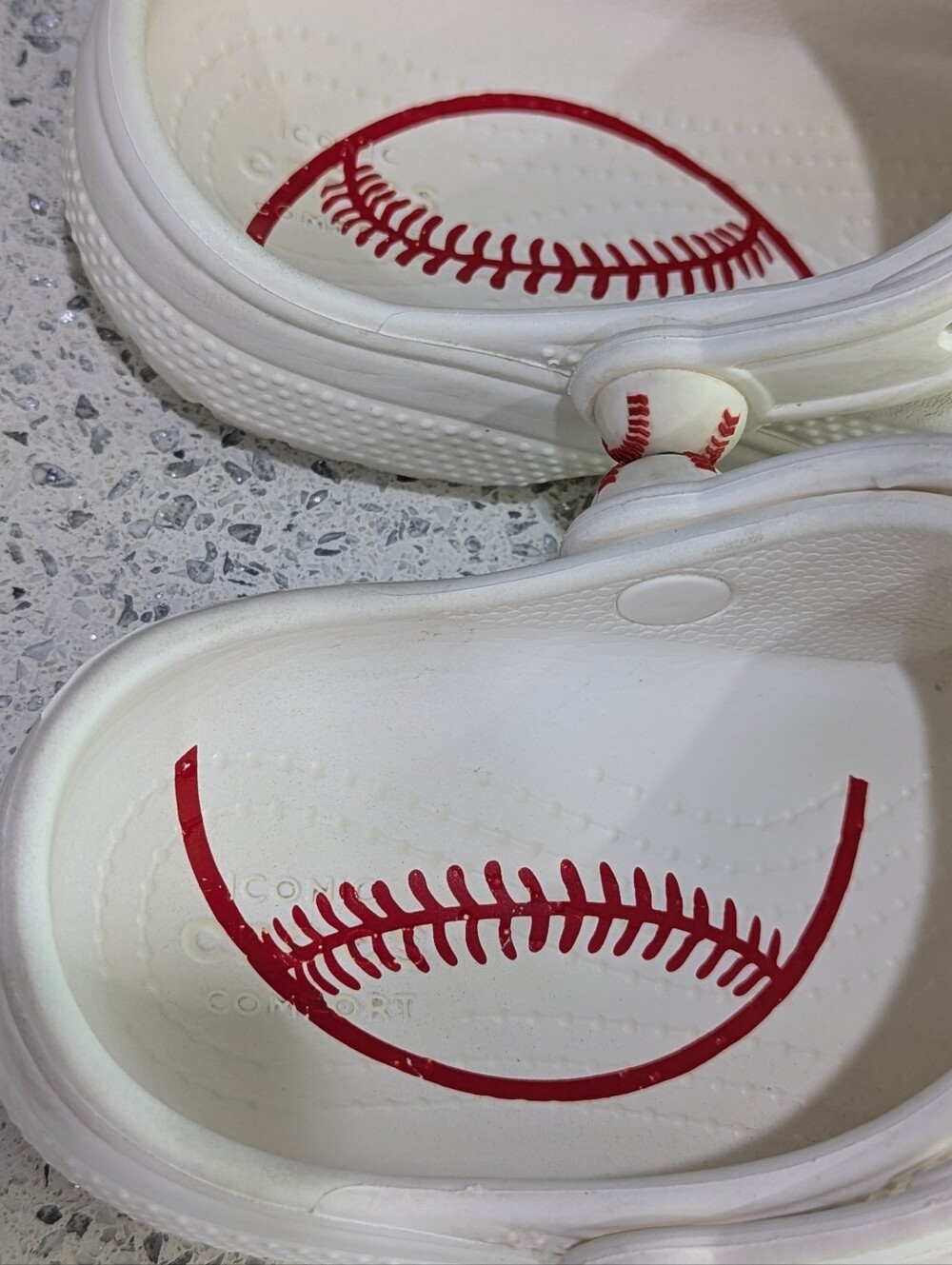 Crocs Kids Baseball Clogs White Red Softball Base Ball Mlb Child Size 13 - Picture 8 of 11